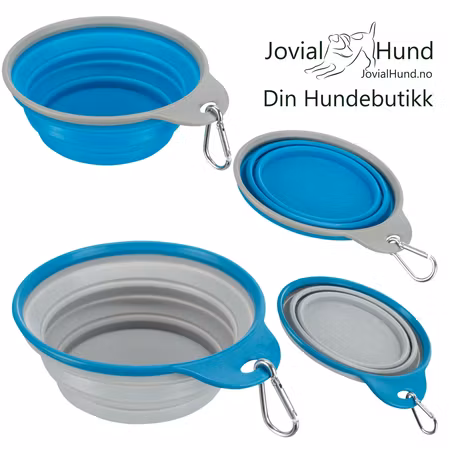 Sammenleggbar skål M/Plastikk kant assorterte farger