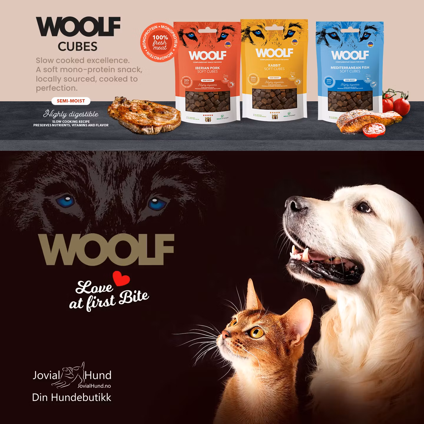 Woolf Soft Cubes Goat 100g