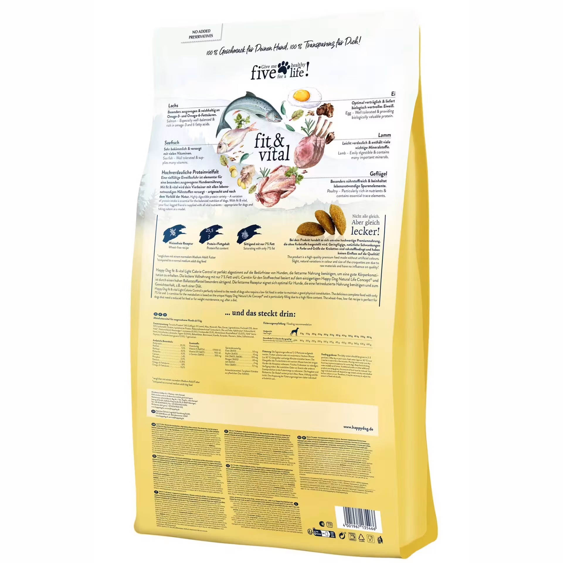 HD Light Calorie Control 12Kg - Happy Dog Fit & Vital