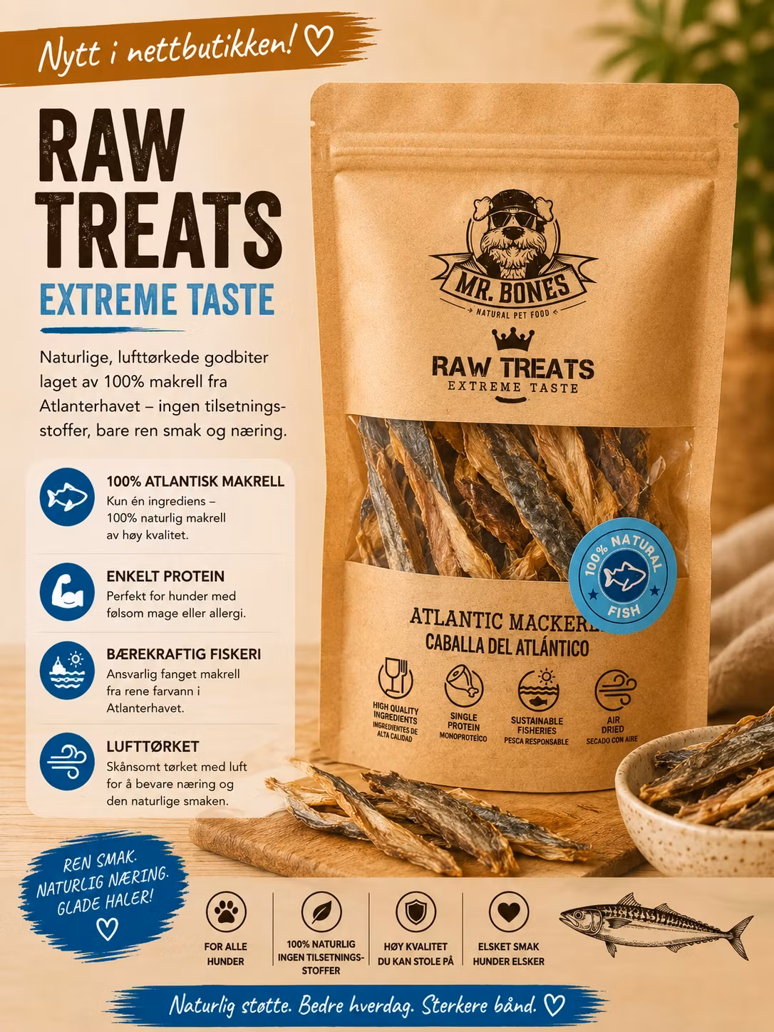 Mr. Bones Atlantisk Makrell 70g