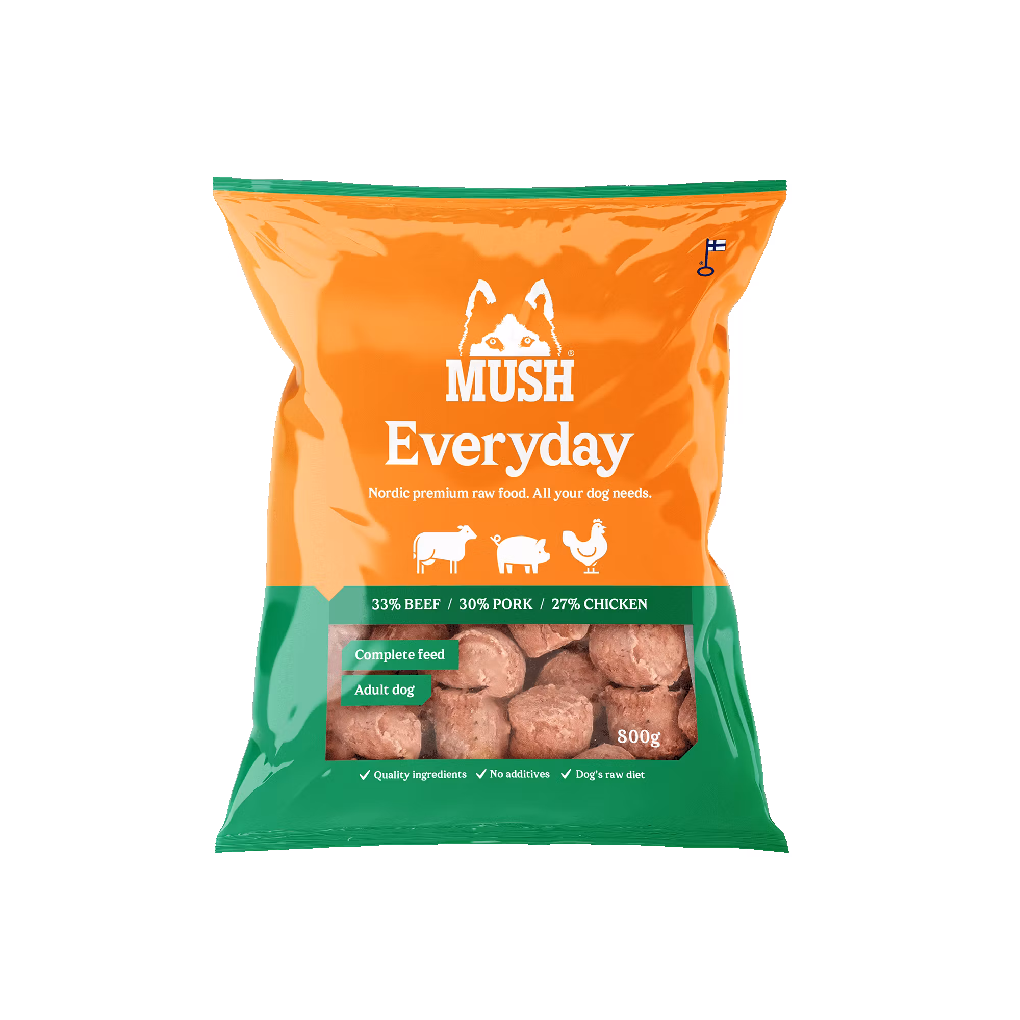 MUSH Everyday Grønn Storfe-Gris-Kylling - Green