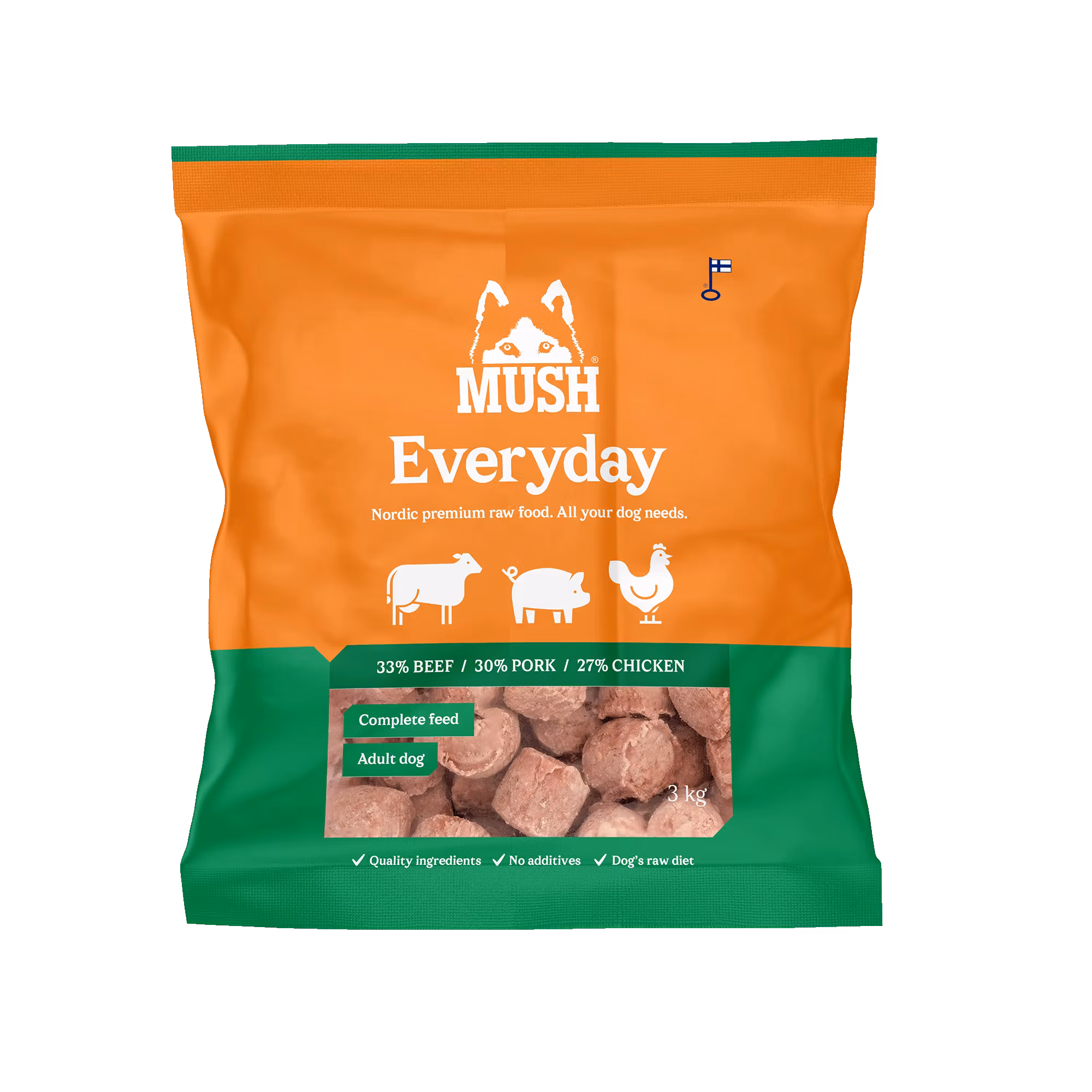 MUSH Everyday Grønn Storfe-Gris-Kylling - Green