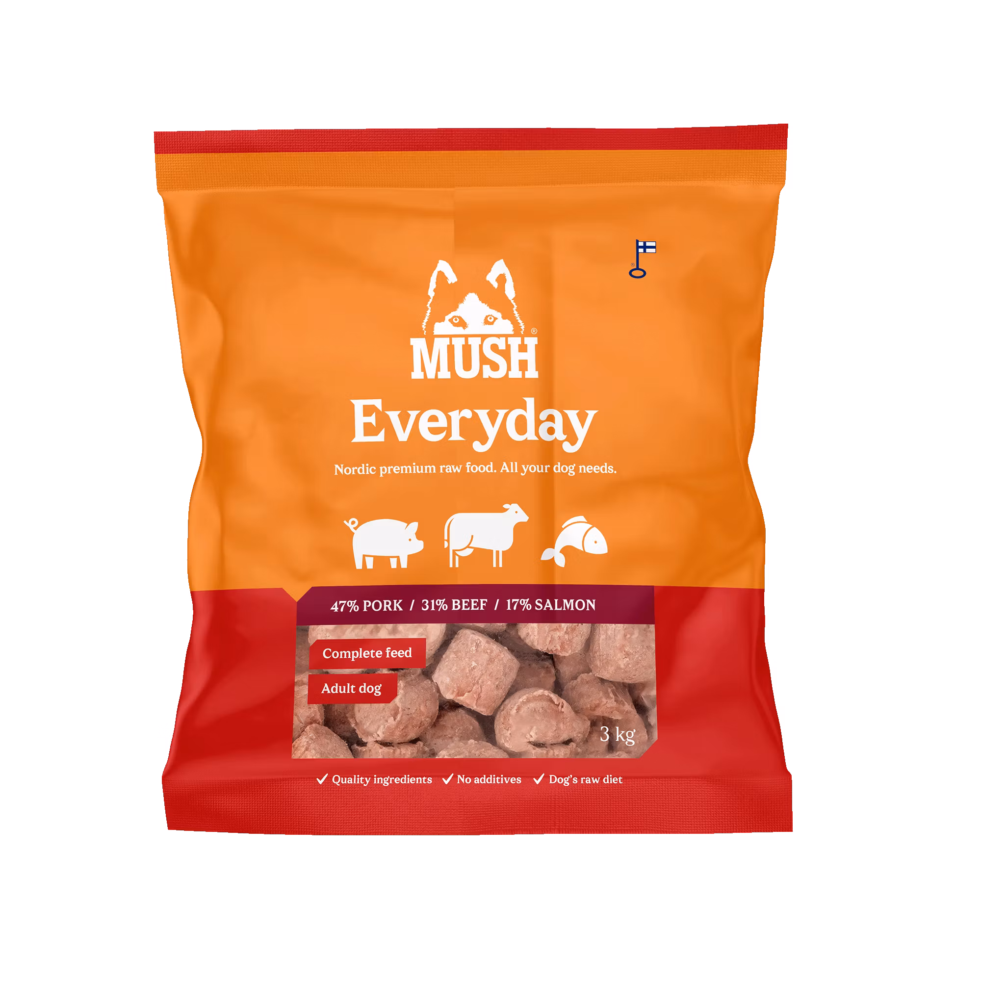 MUSH Everyday Rød (Gris-Okse-Laks) - Red