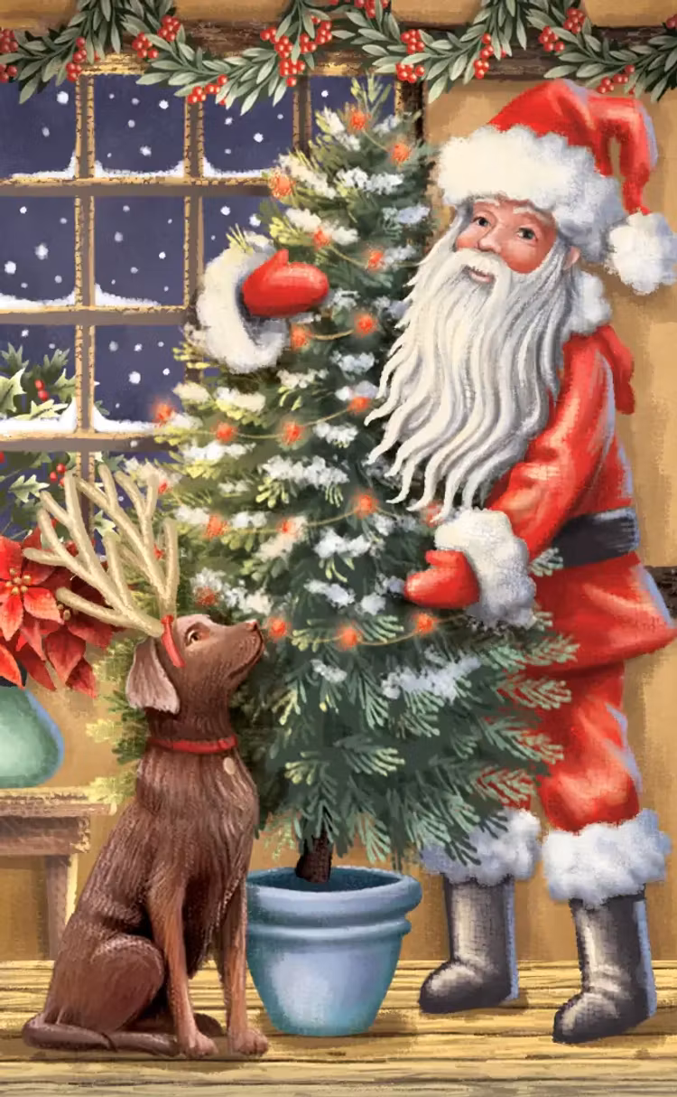 Mysig julstuga (6 kort med kuvert)