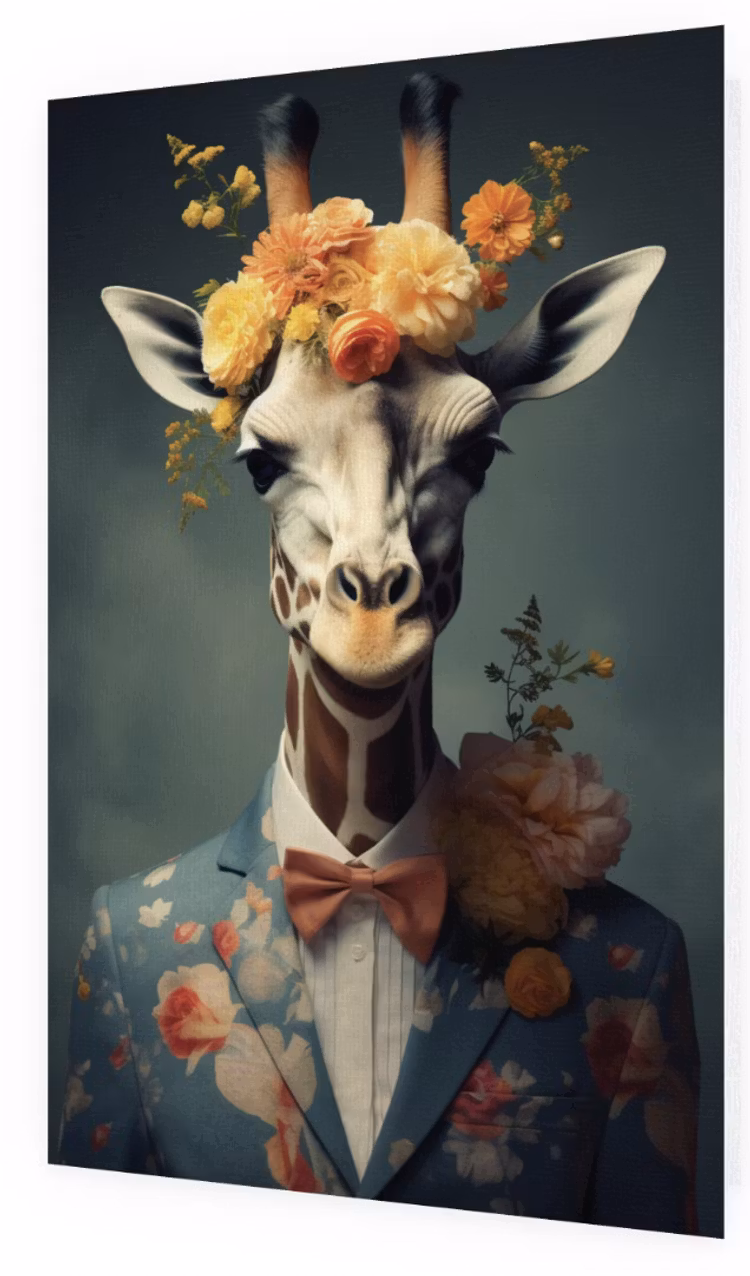 Dubbelt kort med kuvert - Vacker giraff (6 kort)