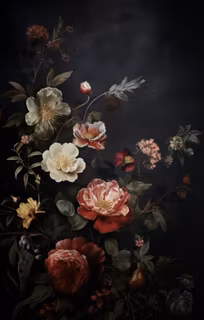Dubbelt kort med kuvert - Blomsterdramatik (6 kort)