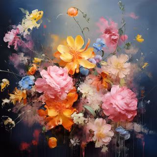 Litet kort utan kuvert - Vackra blommor (10 stycken)