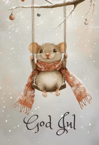 Enkelt julkort utan kuvert - Julgungan (10 stycken)