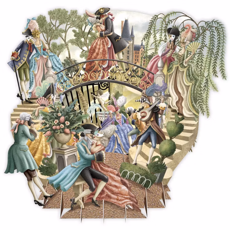 Magiska gratulationskort - Maskeradbalen (6 kort)