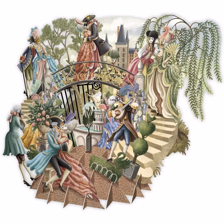 Magiska gratulationskort - Maskeradbalen (6 kort)