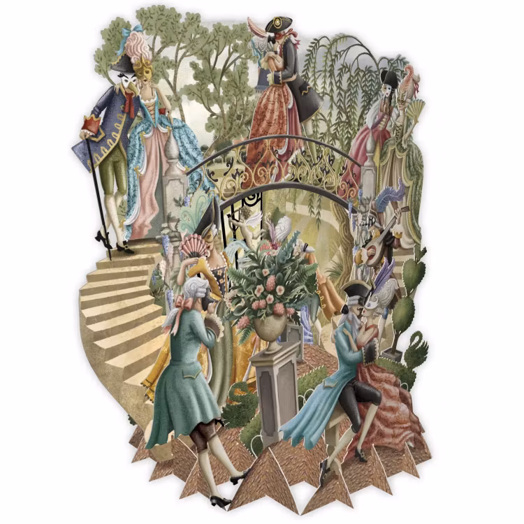 Magiska gratulationskort - Maskeradbalen (6 kort)