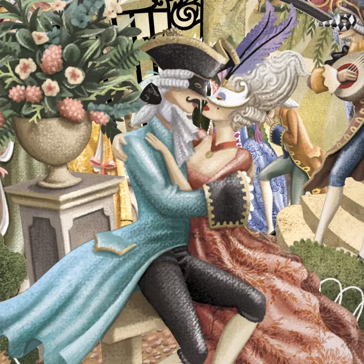 Magiska gratulationskort - Maskeradbalen (6 kort)