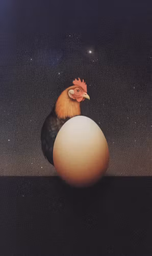 Enkelt påskkort - Tuppen och ägget (10 stycken)