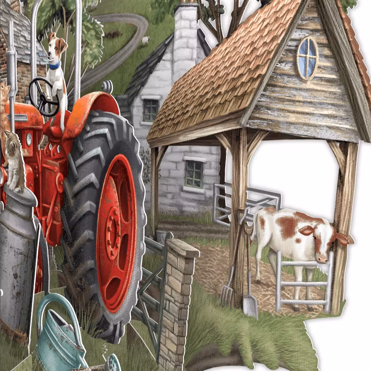 Magiska gratulationskort - Bondgårdsdjur (6 kort)