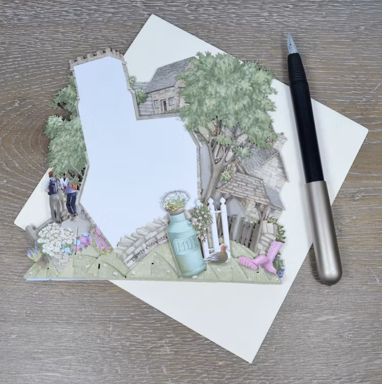 Magiskt, utvikbart gratulationskort - Postkontoret i byn (6 kort)