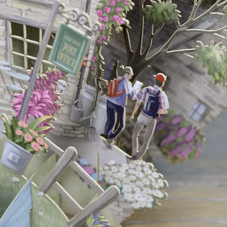 Magiskt, utvikbart gratulationskort - Postkontoret i byn (6 kort)