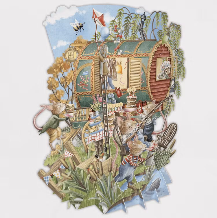 Magiskt, utvikbart gratulationskort - Mössens flodfest (6 kort)