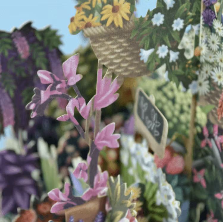 Blomstervagnen (6 kort med kuvert)