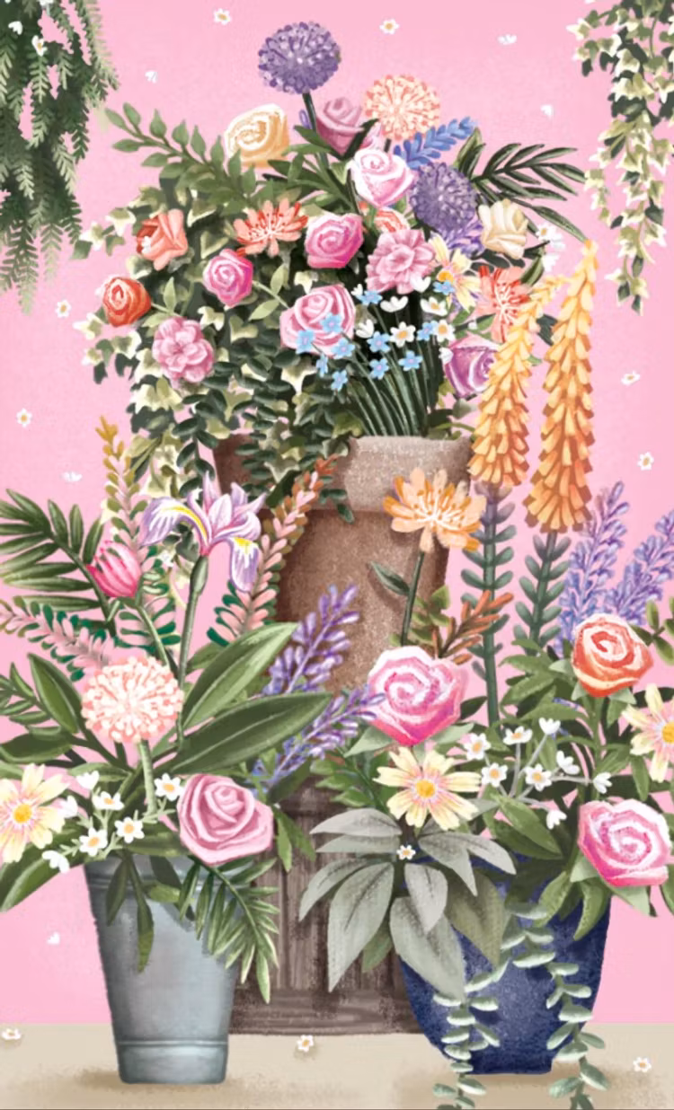 Blomsterbilen (6 kort med kuvert)