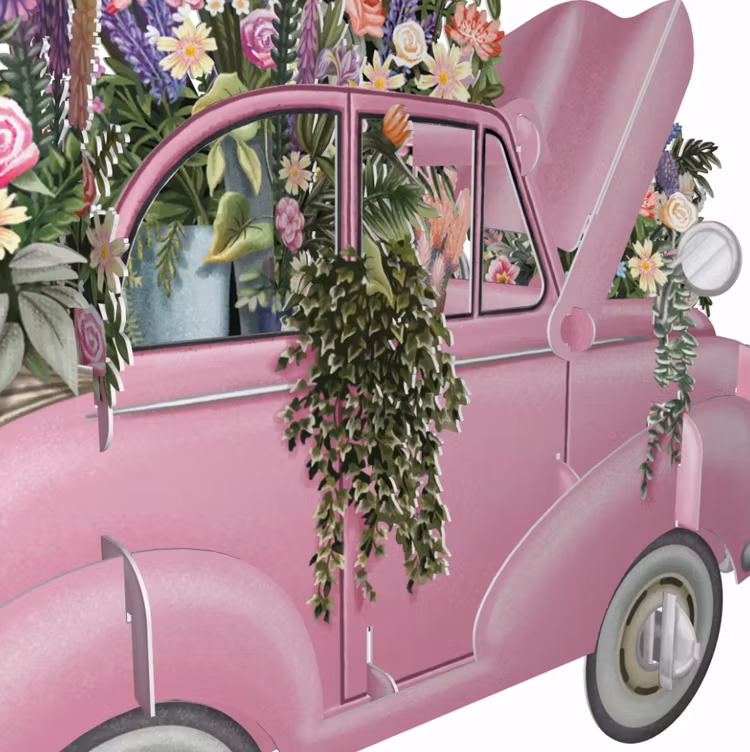 Blomsterbilen (6 kort med kuvert)