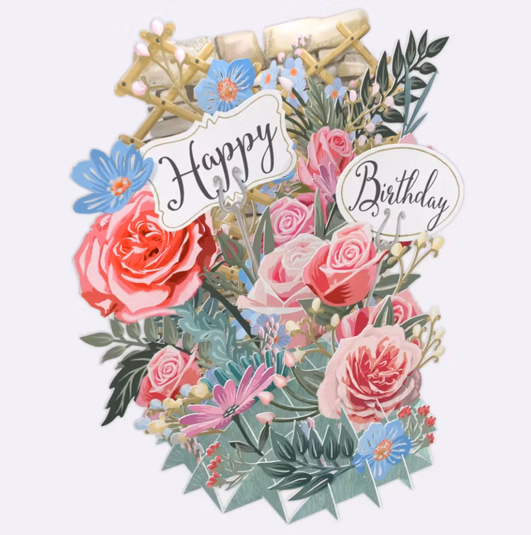 Happy Birthday (6 kort med kuvert)