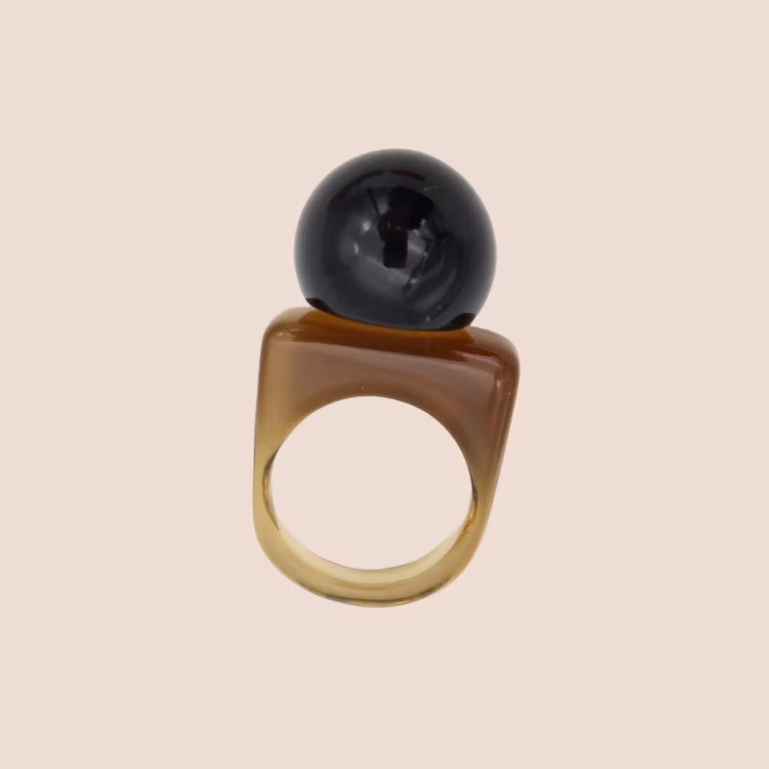 Big Pearl ring #brun