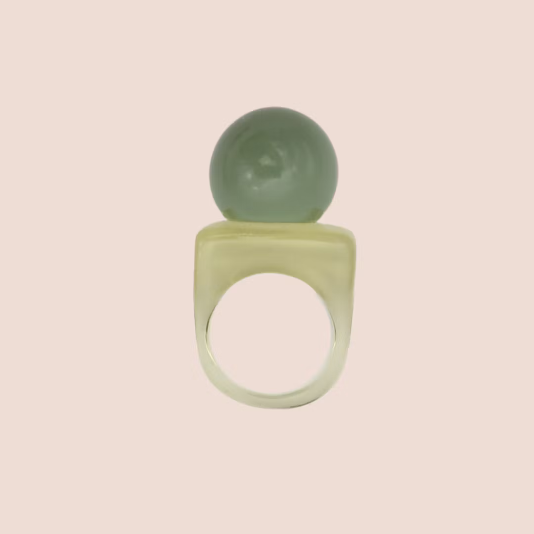 Big Pearl ring #grön
