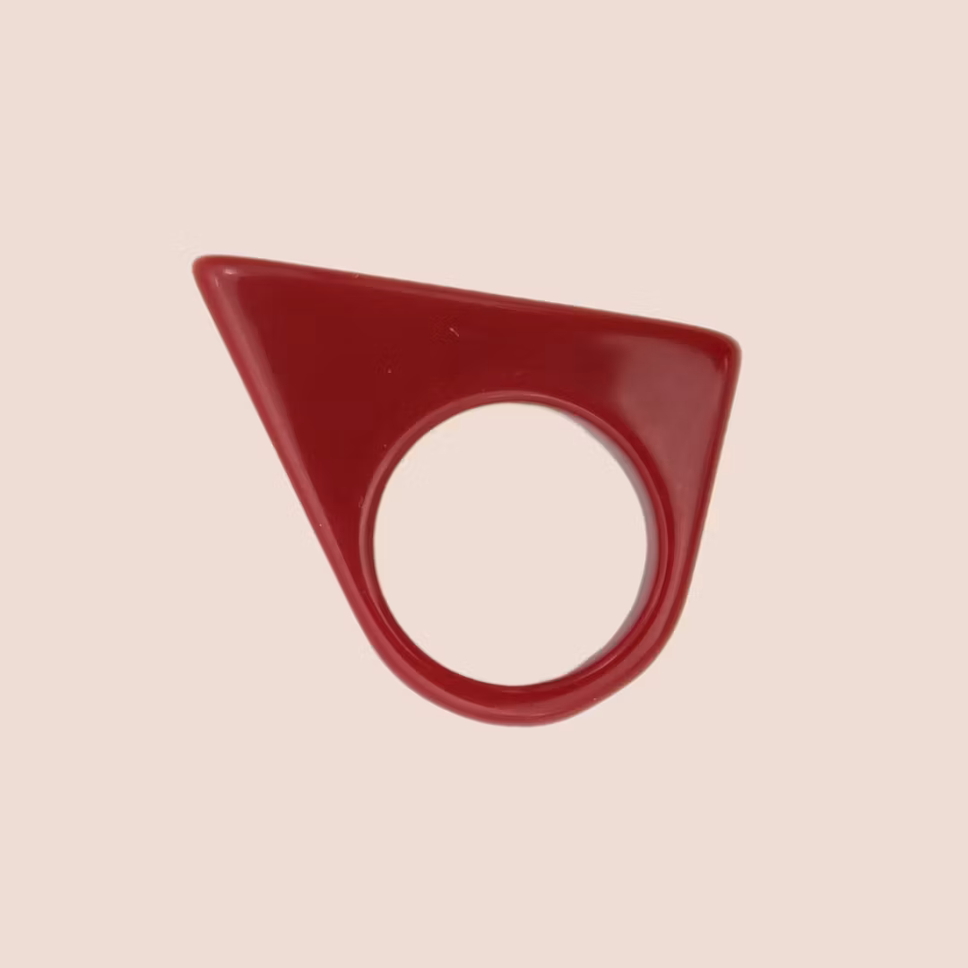 Burgundy kanten ring #trekant