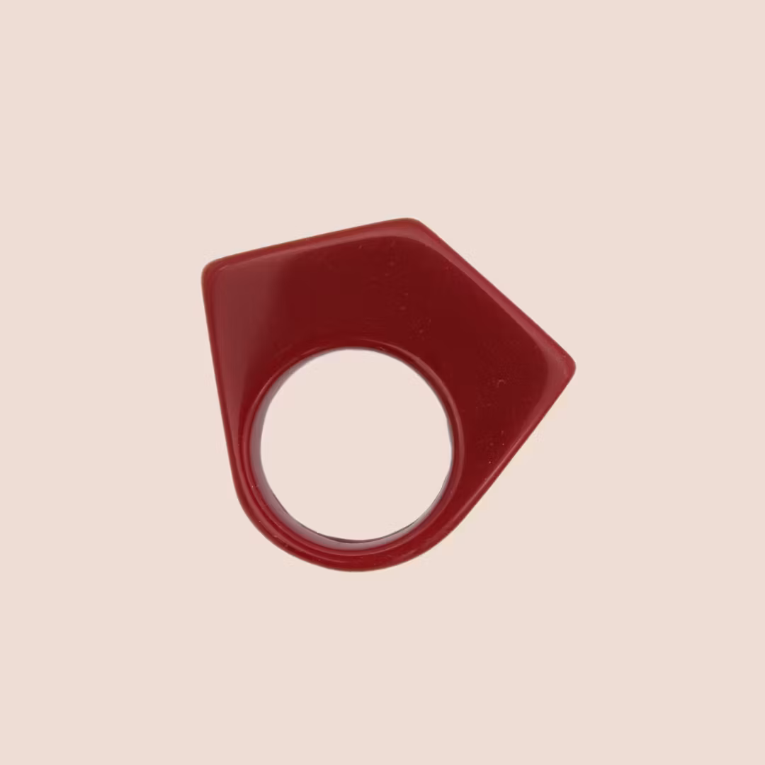 Burgundy kanten ring #fyrkant
