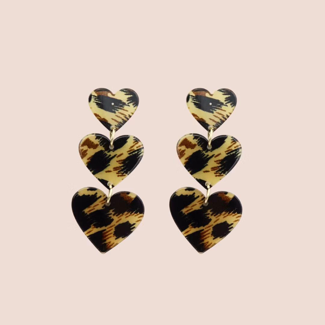 Tre i rad hjärtan #leopard