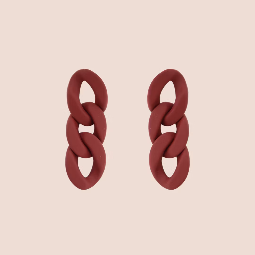 WOW-burgundy kedjeörhängena