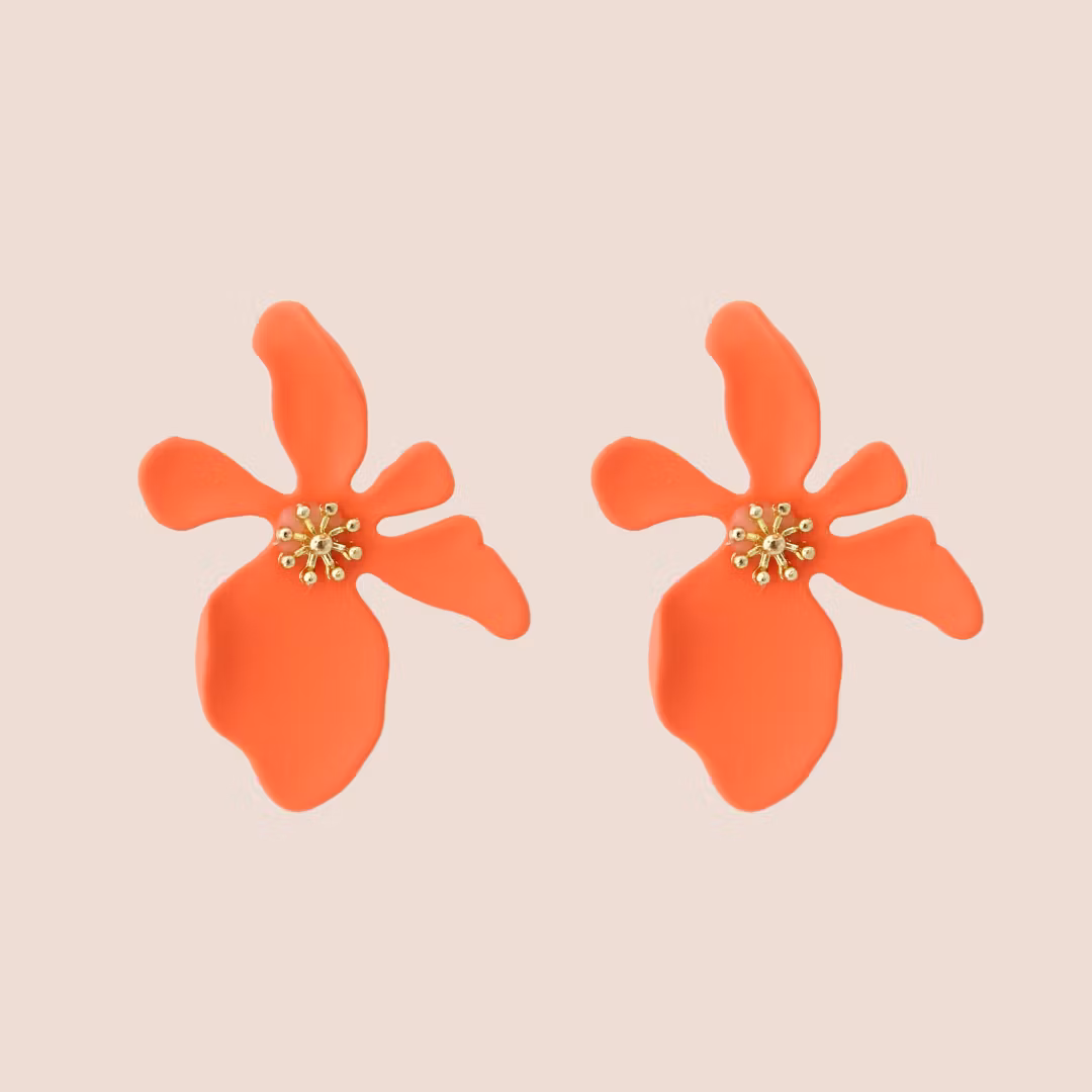 Snirkliga stud-blomster #orange