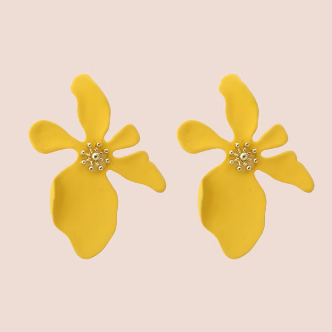 Snirkliga stud-blomster #gul