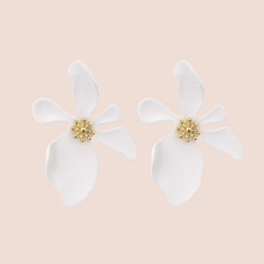 Snirkliga stud-blomster #vit
