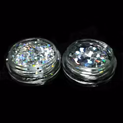 Glitter flakes duo, silver