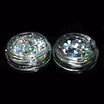 Glitter flakes duo, silver