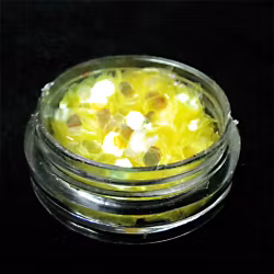 Glitter flakes 2mm, gul