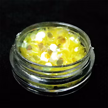 Glitter flakes 2mm, gul