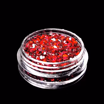 Glitter flakes 1mm, mörkröd