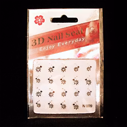 Svarta nagelstickers, N009 blommor