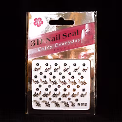 Svarta nagelstickers, N012 blommor