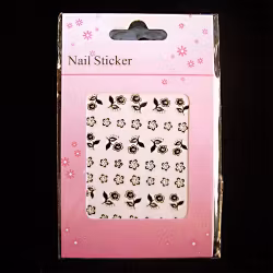 Svarta nagelstickers, NB027 blommor