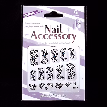 Svarta nagelstickers, P010