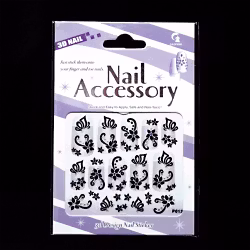 Svarta nagelstickers, P012