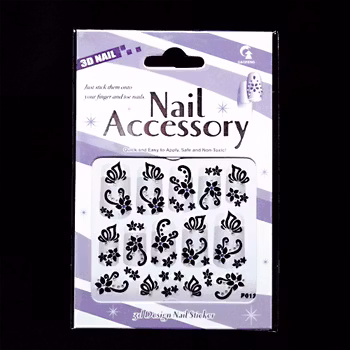 Svarta nagelstickers, P012