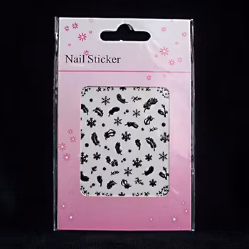 Svarta nagelstickers, WT20 fjädrar