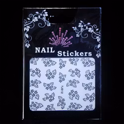 Svarta nagelstickers, YJ012 blommor