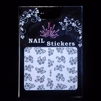 Svarta nagelstickers, YJ012 blommor
