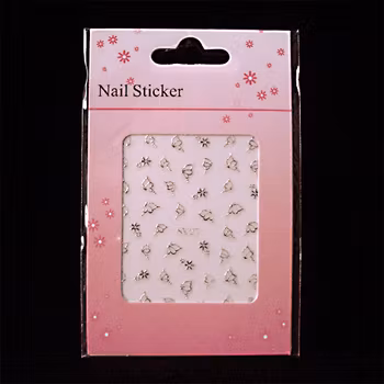 Nagelstickers silver, SV27 fjärilar