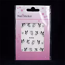 Nail tattoos svarta, BLE246 fjärilar